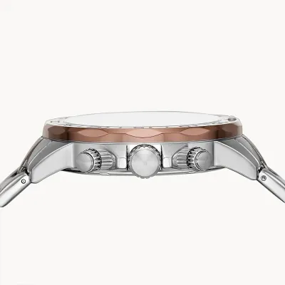 Fossil Bannon Multifunction Brown Dial Two Tone Steel Strap Watch